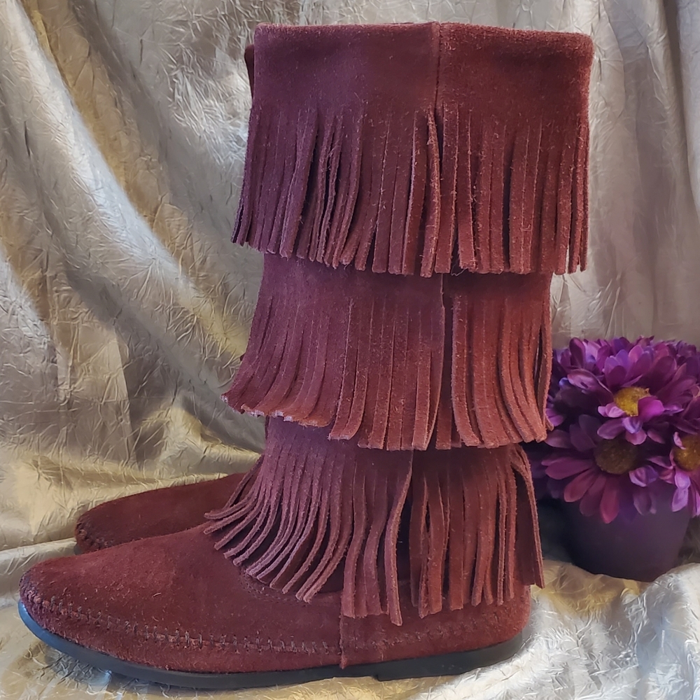 MINNETONKA SUEDE BOOTS SZ 9 - Picture 3 of 11